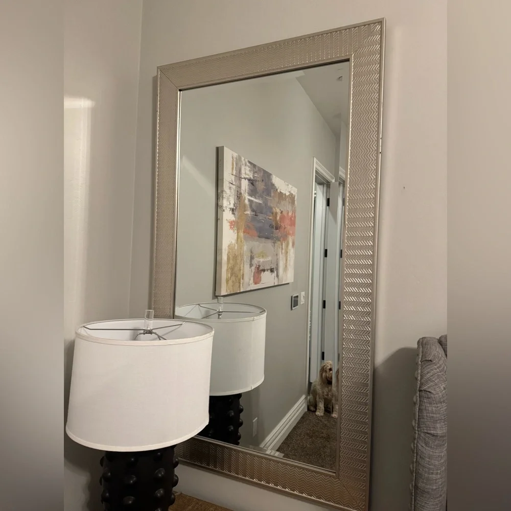 Set of two silver mirrors